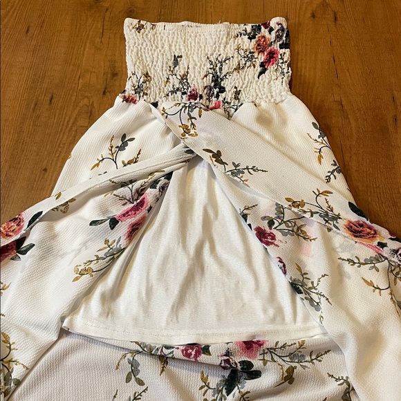 Floral Print Dress - Cream and Pink - Picture 4 of 7